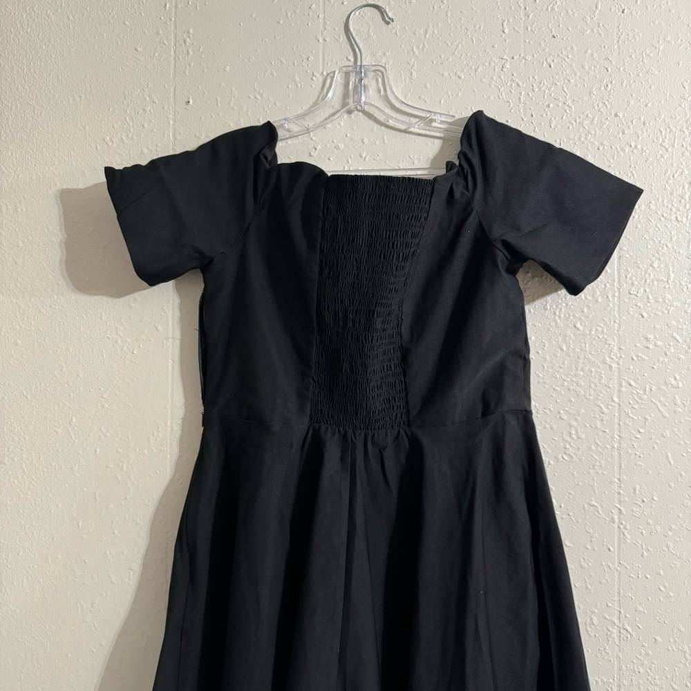 Belle Poque Vintage Style Scalloped Fit & Flare Dress In Black, - Picture 5 of 6